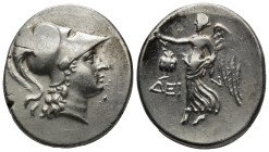 Pamphylia, Side AR Tetradrachm. (30mm, 16.92 g) Circa 200-100 BC. Head of Athena right, wearing crested Corinthian helmet / Nike advancing left, holdi...