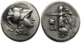 Pamphylia. Side . ΔΕΙΝΟ- (Deino-), magistrate circa 205-100 BC. Tetradrachm AR (30mm, 16.86 g) Head of Athena right, wearing crested Corinthian helmet...