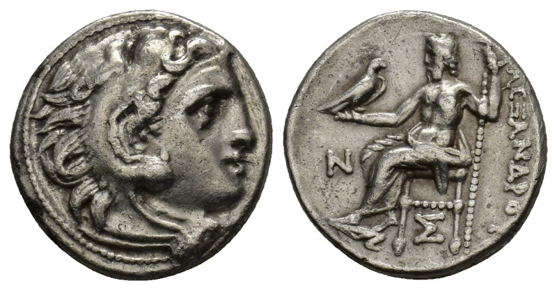 Kingdom of Macedon. Alexander III 'the Great' AR Drachm. (16mm, 4.3 g) Kolophon,...