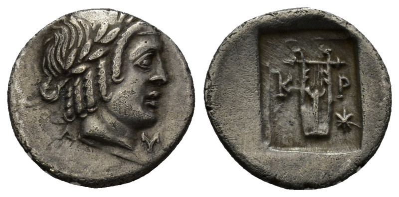 LYCIAN LEAGUE. Masicytes. Ca. 48-20 BC. AR hemidrachm (16mm, 1.79 g). Laureate h...