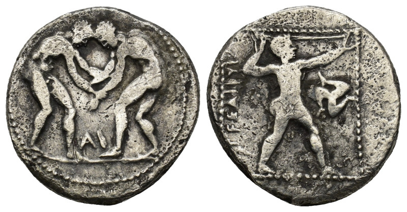 PAMPHYLIA. Aspendos. Circa 380/75-330/25 B.C. AR stater. (22mm, 10.43g) . Two wr...