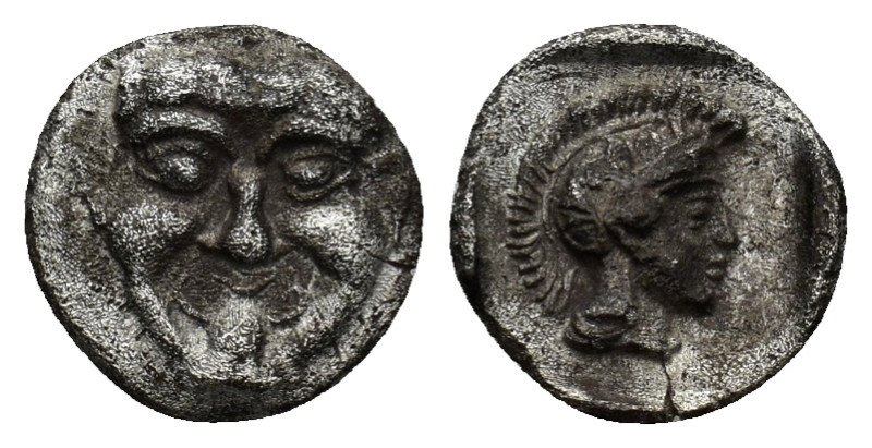 PAMPHYLIA, Aspendos. Circa 420-360 BC. AR Obol (11mm, 0.86 g). Facing gorgoneion...