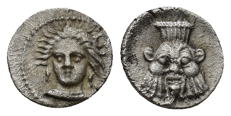 CILICIA, Uncertain. 4th century BC. AR Obol (9mm, 0.74 g). Female head (Arethous...