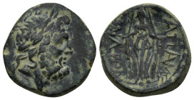 PHRYGIA. Apameia. (Circa100-50 BC). Andronikos and Alkion, magistrates. AE. (21mm. 9.2 g) Obv: Laureate head of Zeus, right. Rev: AΠΑΜΕΩN / ANΔΡΟΝΙ / ...