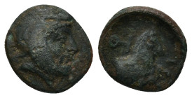IONIA & LYDIA, Persian Satraps. Spithridates. Circa 334 BC. AE (1.2 Gr. 12mm).
 Head of Spithridates right, wearing tiara 
Rev. Forepart of horse righ...