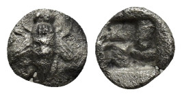 Ionia, Ephesos AR Myshemihekte - 1/24 Stater. Circa 550-500 BC. Persic standard. Bee / Quadripartite incuse square. (0.35 Gr. 7mm.)