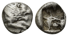 CARIA, Mylasa? Circa 530 BC. AR Sixth Stater (11mm, 1.73 g). Lion forepart right / Incuse punch.