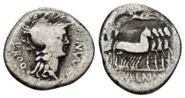 L. Cornelius Sulla as Imperator, and L. Manlius Torquatus as Proquaestor (82 BC). AR denarius (17mm, 3.26 g). Roma helmeted head to right, L. MANLI be...