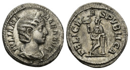 Julia Mamaea. Augusta, A.D. 222-235. AR denarius (25mm, 3.3 g). Rome, under Severus Alexander, A.D. 228. IVLIA MA-MAEA AVG, diademed and draped bust o...