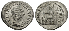 Julia Domna, Augusta, 193-217. Denarius (2.88 Gr. 19mm), Rome, 215-217.
 Diademed and draped bust of Julia Domna to right. 
Rev. VENVS GENETRIX Venus ...