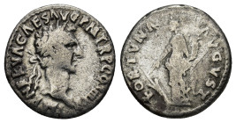 Nerva (AD 96-98) AR Denarius, Rome (2.95 Gr. 17mm.)
Laureate head of Nerva right. 
Rev. Fortuna standing left, holding rudder and cornucopiae.