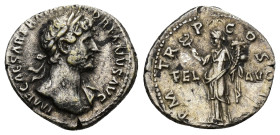 Hadrian, 117-138. Denarius (Silver, 18mm, 2.95 g), Rome, 118. IMP CAESAR TRAIAN HADRIANVS AVG Laureate bust of Hadrian to left, with slight drapery on...