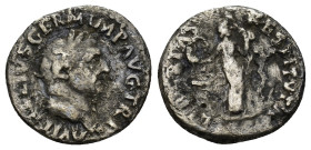 Vitellius (69 AD). AR Denarius (18mm, 2.79 g), Rome. Obv. A VITELLIVS GERM IMP AVG TR P, Laureate head to right. Rev. LIBERTAS RESTITVTA, Libertas sta...