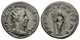 Philip I (AD 244-249). AR antoninianus (21mm, 4.4 g). Rome, ca. AD 244-247. IMP M IVL PHILIPPVS AVG, radiate, draped and cuirassed bust of Philip I ri...