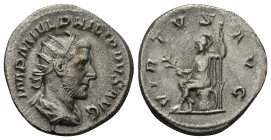 PHILIP I, (A.D. 244-249), silver antoninianus, Rome mint, (20mm, 4.48 g), obv. radiate, draped and cuirassed bust to right, around IMP M IVL PHILIPPVS...