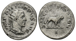 PHILIP I THE ARAB (244–249). Antoninianus. (22mm, 3.4 g) Rome. Obv: IMP PHILIPPVS AVG. Radiate, draped and cuirassed bust right. Rev: SAECVLARES AVGG....
