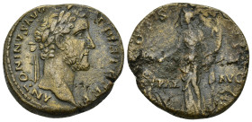 ANTONINUS PIUS. Sesterce. (30mm, 23.0 g). 145-161 AD Rome. Anv: Laureate head of Antonino Pío on the right, around legend: ANTONINVS AVG PIVS PP TR P....