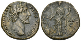 ANTONINUS PIUS. Sesterce. (28mm, 24.4 g). 145-161 AD Rome. Anv: Laureate head of Antonino Pío on the right, around legend: ANTONINVS AVG PIVS PP TR P....