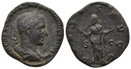 Trebonianus Gallus. A.D. 251-253. AE sestertius (28mm, 15.67 g). Rome, A.D. 251/2. [IMP CA]ES C VIBIVS TREBONIANVS GALLVS AVG, laureate, draped, and c...