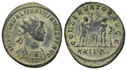 Maximianus Herculius Siscia, 289-290 AD. AE antoninianus (3.83 Gr. 22mm)
Radiate, cuirassed bust of Maximianus Herculius right 
Rev. Maximianus standi...