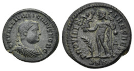 Licinius II. Caesar, A.D. 317-324. AE follis (3.35 Gr. 19mm.). Nicomedia 
Laureate, draped and cuirassed bust of Licinius II right 
Rev. Jupiter stand...
