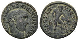 Maximinus Daia (309-313), Antiochia Follis, AE, (3.31 Gr. 19mm. ) 
Laureate head right.
Rev. The ‘Farnese Hercules’ standing right, resting on club dr...