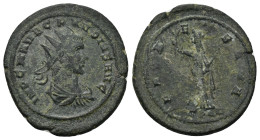CLAUDIUS II GOTHICUS (268-270). Antoninianus. Kyzikos. (4.47 Gr. 23mm.)
Radiate and cuirassed bust right.
Rev. Pax standing left, holding branch and...