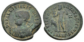 Licinius II. Caesar, A.D. 317-324. (3.10 Gr. 20mm.). Antioch, 
Laureate and draped bust left, holding globe, mappa and scepter 
Rev. Jupiter standing ...