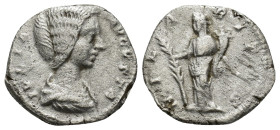 Julia Domna, Augusta, 193-217. Denarius (2.18 Gr. 18mm.), Laodicea ad Mare, 198-202. 
Draped bust of Julia Domna to right. 
Rev. Hilaritas standing le...