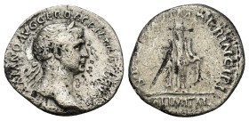 TRAJAN (98-117). Denarius. Rome. (3.20 Gr. 17mm.) 
Laureate head right, slight drapery. 
Rev: SPQR OPTIMO PRINCIPI / ALIM ITAL. Abundantia standing le...