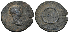 Trajan (AD 98-117). AE Semis (7.68 Gr. 25mm). Rome. 
Radiate, draped, and cuirassed bust right 
Rev. SC in wreath.