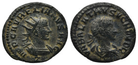 AURELIAN with VABALATHUS (270-275). Antoninianus. Antioch. (2.50 Gr. 20mm.)
Radiate and cuirassed bust of Aurelian right (Z). 
Rev. Laureate, draped a...