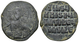 Anonymous (attributed to Basil II). 976-1025 AE FollisConstantinople. (7.76 Gr. 30mm.)
 Bust of Christ Pantokrator facing, raising hand in benediction...