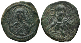 Romanus IV Diogenes AE Follis Constantinople 1068-1071 AD. (10 Gr. 27mm.)
IC-XC to left and right of bust of Christ, nimbate, facing, right hand raise...