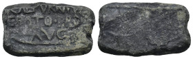 PB Roman inscribed lead seal (1st century BC-1st century AD). A lead block with rectangular seal impression. (14.55 Gr. 29mm.)
