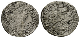 Austria. Leopold I of Habsburg AD 1657-1705. 3 Kreuzer 1673 AR (22mm, 1.21 g)