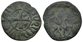 ARMENIA, Cilician Armenia. Royal. Hetoum I. 1226-1270. AE.Equestrian Kardez (4.54 Gr. 23mm.). Siscia Hetoum, holding lis-tipped scepter, right on hors...
