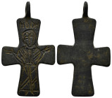 Byzantine cross pendant with Mary orans. 42mm, 5.3 gr.