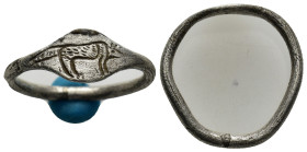 A silver ring with boar. 18mm, 3.5 gr.
