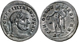 (298-299 d.C.). Maximiano Hércules. Ticinum. Follis. (Spink 13250) (Co. 179) (RIC. 33b). 10,40 g. EBC.