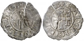 Vescomtat de Narbona. Amalric II (1298-1327). Narbona. Diner. (Cru.Occitània 57). 0,47 g. Grieta. Rara. (BC).