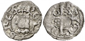 Pere III (1336-1387). Barcelona. Òbol. (Cru.V.S. falta) (Cru.C.G. falta). 0,28 g. Escasa. MBC-.