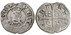 Pere III (1336-1387). Barcelona. Diner. (Cru.V.S. 418.2) (Cru.C.G. 2231c). 0,91 g. Letras A latinas y U gótica. Escasa. MBC-.