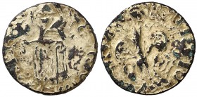 Joan II (1458-1479). Florí. 2,31 g. Falsa de época en cobre dorado. (MBC-).