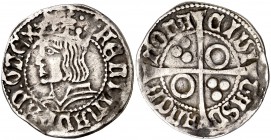 Ferran II (1479-1516). Barcelona. Croat. (Cru.V.S. 1139 var) (Badia 753 sim) (Cru.C.G. 3068a var). 3,06 g. Hombros anchos. MBC.
