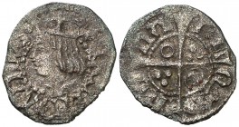 Ferran II (1479-1516). Barcelona. Diner. (Cru.V.S. 1163) (Cru.C.G. tipo 3085). 0,74 g. Ex Áureo 28/05/2003, nº 3579. BC+.