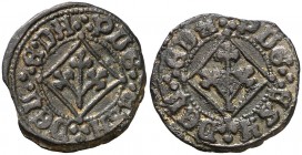 Lleida. Pugesa. (Cru.L. 1741 var) (Cru.C.G. 3753 var). 2,69 g. Letras A en forma de H. EDA en una de las caras. MBC.