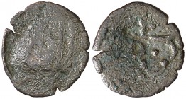 Puigcerdà. Diner. (Cru.L. 2015) (Cru.C.G. 3825a). 0,54 g. Contramarca: P (realizada en 1519). Rara. BC+.