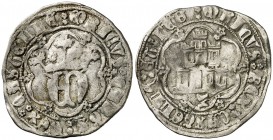 Enrique IV (1454-1474). Cuenca. Medio real. (AB. 697 var.). 1,64 g. Raya en reverso. Rara. (MBC).