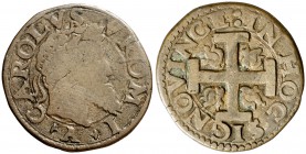 s/d. Carlos I. Nápoles. A. 3 caballos. (Vti. 258) (Cru.C.G. 4219a) (MIR 153). 4,17 g. Ex Colección Crusafont 27/10/2011, nº 1064. BC/MBC-.